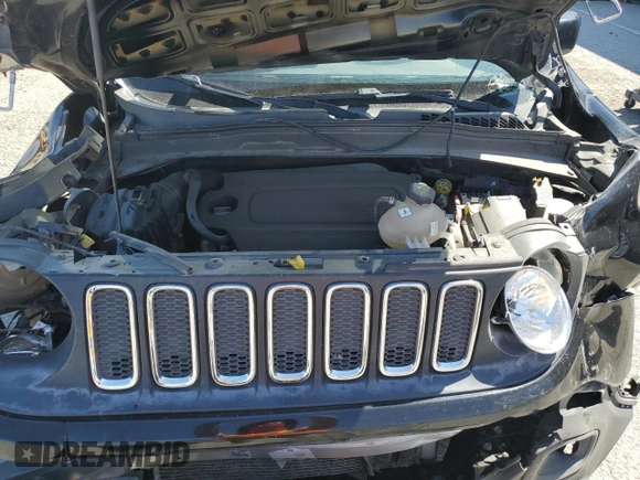 2017 Jeep Renegade Latitude with VIN ZACCJBBB8HPG57686, listed as a Copart auction lot 53922045 with 63,907 mi miles and Salvage title. Bid and sale history available at DreamBid. Image 12.