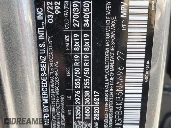 2022 Mercedes-Benz GLE 350 z VIN 4JGFB4KB6NA696127, wystawiony jako Copart lot #59398375 z przebiegiem 37 271 mil mil oraz Szkoda całkowita • Salvage title. Historia ofert i sprzedaży dostępna na DreamBid. Obrazek 14.