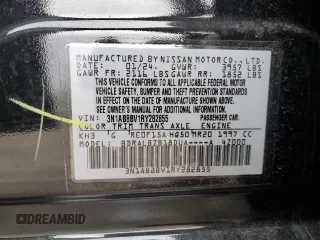 2024 Nissan Sentra S z VIN 3N1AB8BV1RY282855, wystawiony jako Copart lot #43972635 z przebiegiem 19 728 mil mil oraz Szkoda całkowita • Salvage title. Historia ofert i sprzedaży dostępna na DreamBid. Obrazek 12.