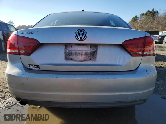 2014 Volkswagen Passat S w/Nav with VIN 1VWAP7A36EC019494, listed as a Copart auction lot 41654365 with 95,322 mi miles and Salvage Title. Bid and sale history available at carsss.com. Image 6.