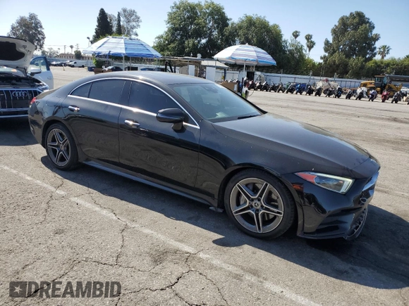 2019 Mercedes-Benz CLS 450 with VIN WDD2J5JB1KA001406, listed as a Copart auction lot 57809865 with 70,292 mi miles and Salvage title. Bid and sale history available at DreamBid. Image 4.