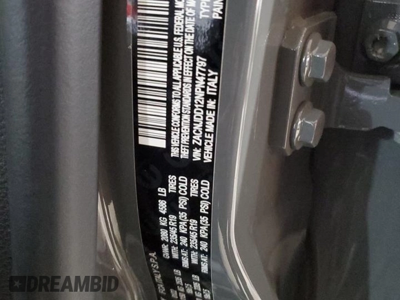 2022 Jeep Renegade Limited with VIN ZACNJDD12NPN47797, listed as a Copart auction lot 75655764 with 15,623 mi miles and Salvage title. Bid and sale history available at DreamBid. Image 13.