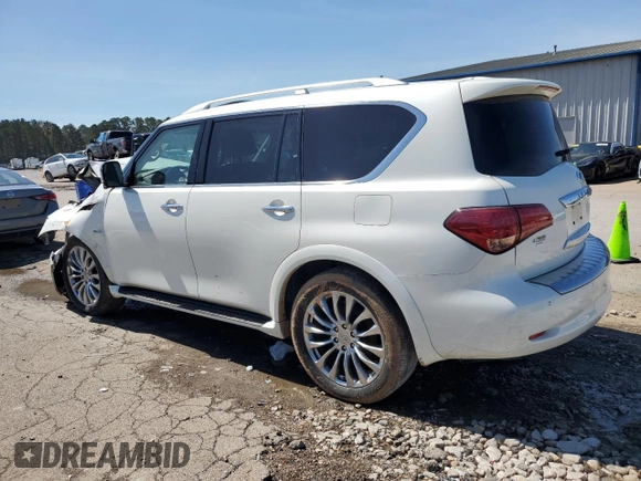 2017 Infiniti QX80 with VIN JN8AZ2NF1H9645805, listed as a Copart auction lot 49729635 with 98,451 mi miles and Salvage Title. Bid and sale history available at carsss.com. Image 2.