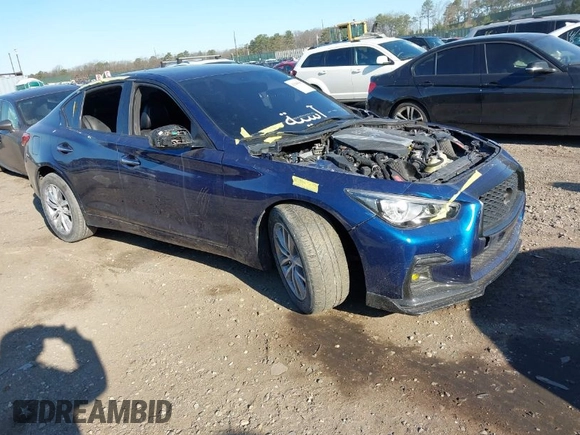 2018 Infiniti Q50 RED SPORT 400 with VIN JN1FV7AR9JM481641, listed as a IAAI auction lot 42040600 with 40,840 mi miles. Bid and sale history available at carsss.com. Image 1.