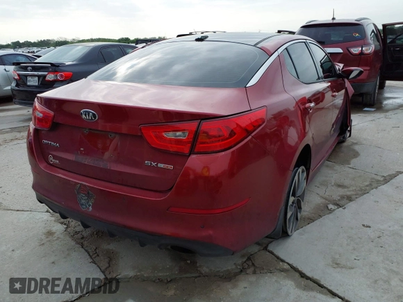 2015 Kia Optima SX Turbo with VIN 5XXGR4A62FG366404, listed as a IAAI auction lot 41928324 with 139,268 mi miles. Bid and sale history available at carsss.com. Image 4.