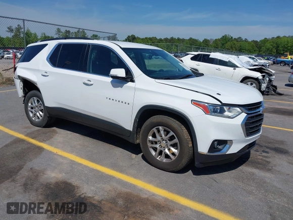 2019 Chevrolet Traverse LT z VIN 1GNERHKW2KJ305953, wystawiony jako IAAI lot #42064913 z przebiegiem 104 200 mil mil oraz . Historia ofert i sprzedaży dostępna na DreamBid. Obrazek 1.