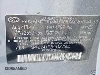 2017 Hyundai Sonata 2.4L with VIN 5NPE24AF2HH487503, listed as a IAAI auction lot 42029788 with 165,280 mi miles and . Bid and sale history available at carsss.com. Image 9.