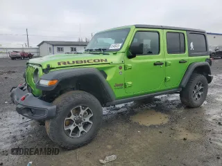 2019 Jeep Wrangler Unlimited Rubicon with VIN 1C4HJXFN8KW545049, listed as a Copart auction lot 41445415 with 57,744 mi miles and Salvage title. Bid and sale history available at DreamBid. Image 1.
