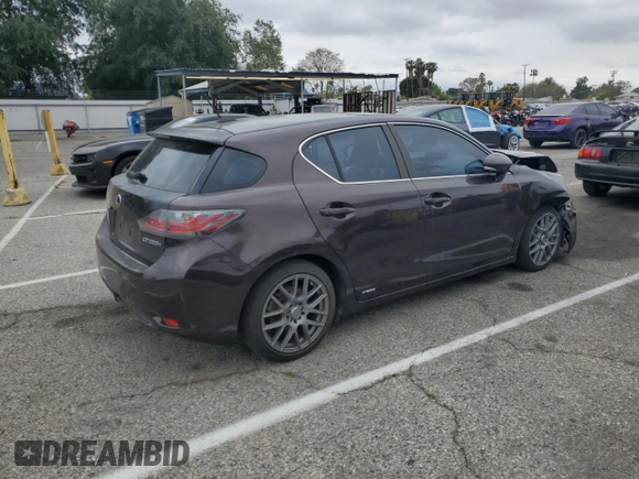 2011 Lexus CT 200h with VIN JTHKD5BHXB2016726, listed as a Copart auction lot 54628455 with 189,212 mi miles and Salvage title. Bid and sale history available at DreamBid. Image 3.