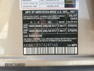 2007 Mercedes-Benz M 320 CDI with VIN 4JGBB22E57A247165, listed as a Copart auction lot 87360114 with 237,018 mi miles and Clean Title. Bid and sale history available at carsss.com. Image 13.