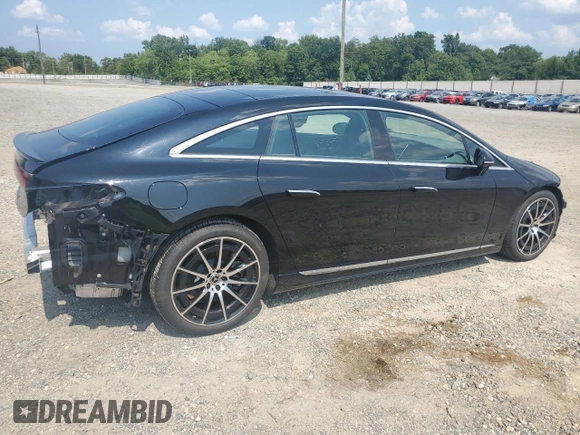 2022 Mercedes-Benz EQS with VIN W1KCG2DB9NA012025, listed as a Copart auction lot 67761574 with 23,982 mi miles and Salvage Title. Bid and sale history available at carsss.com. Image 3.