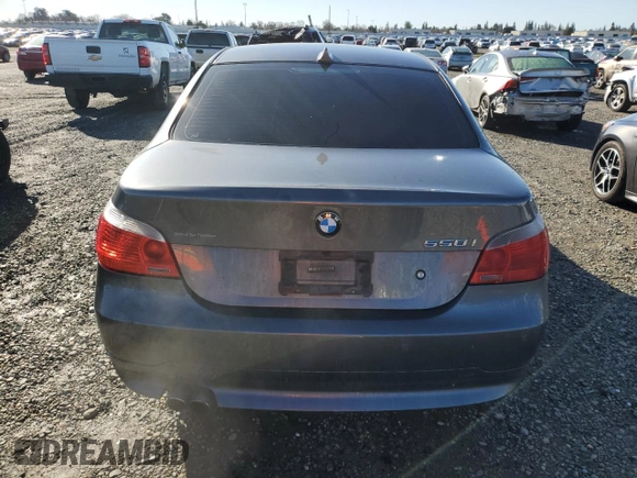 2007 BMW 5 Series 550i with VIN WBANB53547CP05748, listed as a Copart auction lot 43579165 with 117,230 mi miles and Salvage Title. Bid and sale history available at DreamBid. Image 6.