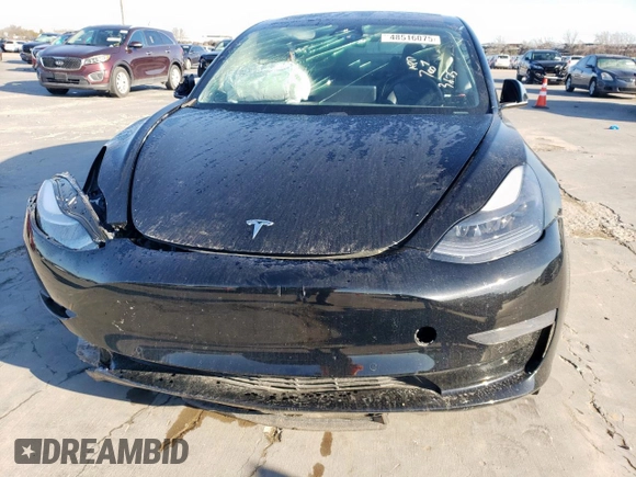 2021 Tesla Model 3 Standard Range Plus with VIN 5YJ3E1EA2MF977007, listed as a Copart auction lot 48516075 with Not Provided miles and Salvage Title. Bid and sale history available at DreamBid. Image 5.