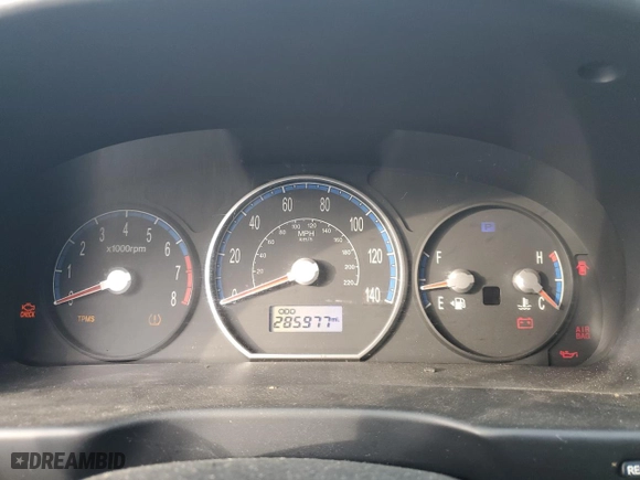 2009 Hyundai Santa Fe GLS with VIN 5NMSG13D89H278280, listed as a Copart auction lot 49983635 with 285,977 mi miles and Clean Title. Bid and sale history available at carsss.com. Image 9.