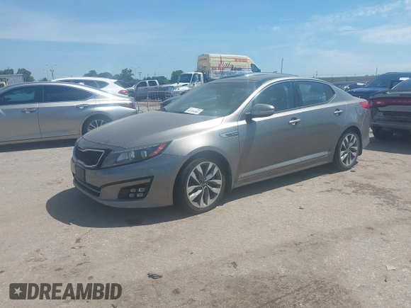 2014 Kia Optima SXL Turbo with VIN 5XXGR4A66EG299014, listed as a IAAI auction lot 42359381 with 150,027 mi miles and . Bid and sale history available at DreamBid. Image 2.