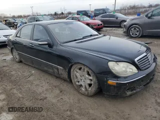 2003 Mercedes-Benz S-Class 5.0L with VIN WDBNG75JX3A326428, listed as a Copart auction lot 48180135 with 0 mi miles and Salvage Title. Bid and sale history available at carsss.com. Image 4.
