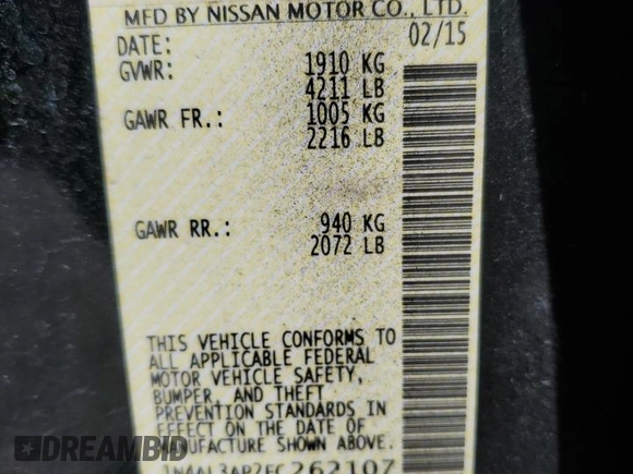 2015 Nissan Altima SL z VIN 1N4AL3AP2FC262107, wystawiony jako Copart lot #55748845 z przebiegiem 102 372 mil mil oraz Czysty tytuł • Clean title. Historia ofert i sprzedaży dostępna na DreamBid. Obrazek 12.