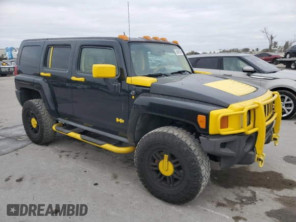 2007 Hummer H3 SUV with VIN 5GTDN13E478223985, listed as a Copart auction lot 88459295 with 215,840 mi miles and Clean Title. Bid and sale history available at DreamBid. Image 4.