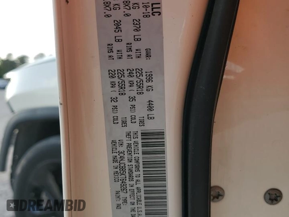 2019 Jeep Compass Altitude with VIN 3C4NJCBB5KT649267, listed as a Copart auction lot 55026715 with 39,751 mi miles and Salvage Title. Bid and sale history available at carsss.com. Image 14.