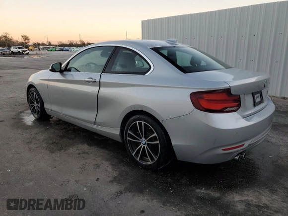 2020 BMW 2 Series 230i with VIN WBA2J1C09L7F46458, listed as a Copart auction lot 42691185 with 43,883 mi miles and Non Repairable. Bid and sale history available at carsss.com. Image 2.