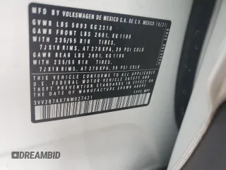 2022 Volkswagen Tiguan SE z VIN 3VV2B7AX7NM027421, wystawiony jako Copart lot #53280115 z przebiegiem 44 395 mil mil oraz Szkoda całkowita • Salvage title. Historia ofert i sprzedaży dostępna na DreamBid. Obrazek 13.
