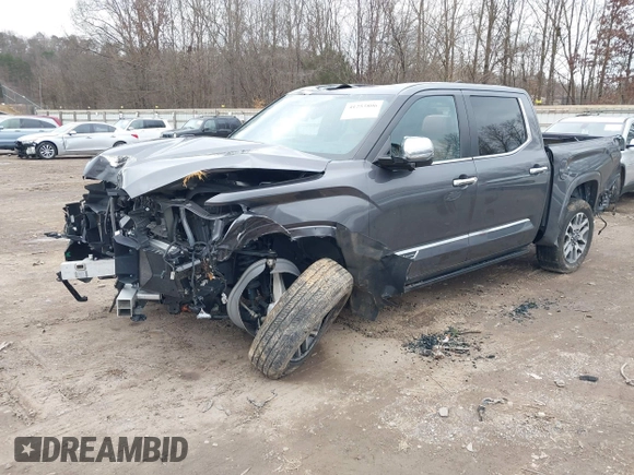 2024 Toyota Tundra 1794 Edition with VIN 5TFMA5DBXRX142402, listed as a IAAI auction lot 41253806 with 17,523 mi miles and . Bid and sale history available at DreamBid. Image 16.