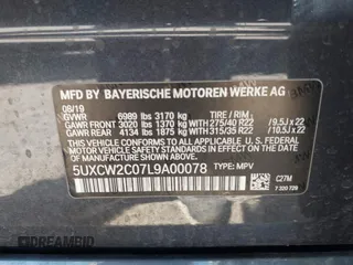 2020 BMW X7 xDrive40i z VIN 5UXCW2C07L9A00078, wystawiony jako IAAI lot #41999850 z przebiegiem 59 711 mil mil oraz . Historia ofert i sprzedaży dostępna na DreamBid. Obrazek 9.