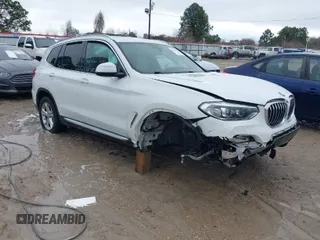 2020 BMW X3 sDrive30i with VIN 5UXTY3C02L9B63849, listed as a IAAI auction lot 41410451 with 1 mi miles. Bid and sale history available at carsss.com. Image 1.