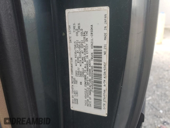 1995 Toyota T100 z VIN JT4VD22E9S0004095, wystawiony jako Copart lot #52683765 z przebiegiem 564 413 mil mil oraz Szkoda całkowita • Salvage title. Historia ofert i sprzedaży dostępna na DreamBid. Obrazek 14.