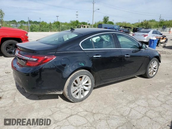 2014 Buick Regal Premium I with VIN 2G4GP5EX7E9201996, listed as a Copart auction lot 57182055 with 102,474 mi miles and Salvage title. Bid and sale history available at DreamBid. Image 3.