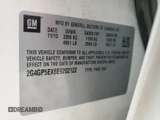 2014 Buick Regal Premium I with VIN 2G4GP5EX6E9202122, listed as a Copart auction lot 47023135 with 128,687 mi miles and Salvage Title. Bid and sale history available at DreamBid. Image 12.