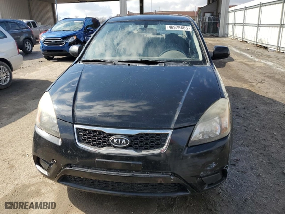 2010 Kia Rio LX with VIN KNADH4A3XA6673738, listed as a Copart auction lot 46979665 with 179,579 mi miles and Salvage Title. Bid and sale history available at carsss.com. Image 5.