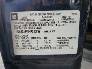 2004 Chevrolet Tahoe LS with VIN 1GNEC13V14R200632, listed as a Copart auction lot 74613094 with 303,254 mi miles and Salvage Title. Bid and sale history available at carsss.com. Image 14.