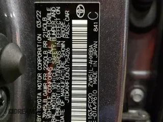 2022 Toyota Prius L Eco with VIN JTDKAMFU0N3175426, listed as a Copart auction lot 52316095 with 78,514 mi miles and Non repairable. Bid and sale history available at DreamBid. Image 13.