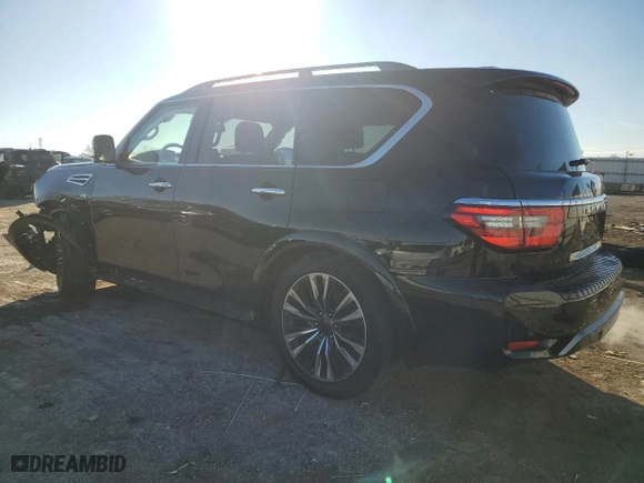 2021 Nissan Armada SL with VIN JN8AY2BB4M9793719, listed as a Copart auction lot 79640594 with 82,997 mi miles and Salvage Title. Bid and sale history available at carsss.com. Image 2.
