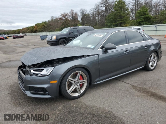2018 Audi S4 Premium Plus with VIN WAUB4AF4XJA202043, listed as a Copart auction lot 72751834 with 70,760 mi miles and Salvage Title. Bid and sale history available at carsss.com. Image 1.