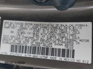 2013 Toyota Tacoma with VIN 3TMMU4FNXDM054733, listed as a IAAI auction lot 41621550 with 1 mi miles. Bid and sale history available at carsss.com. Image 9.