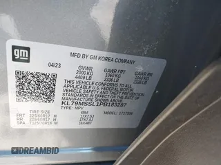 2023 Chevrolet TrailBlazer ACTIV with VIN KL79MSSL1PB183287, listed as a IAAI auction lot 41075520 with 20,063 mi miles and . Bid and sale history available at DreamBid. Image 9.