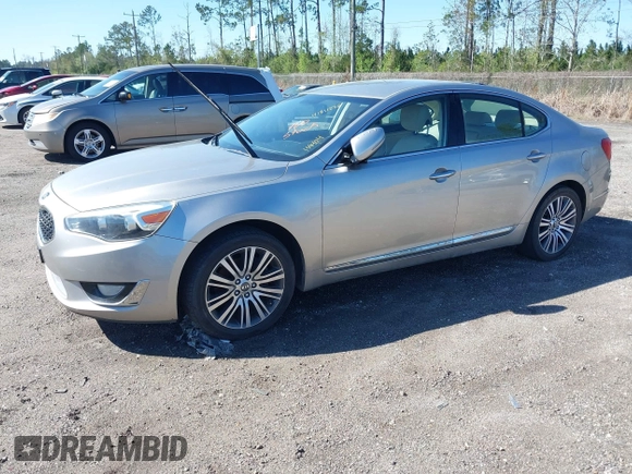2014 Kia Cadenza Premium with VIN KNALN4D7XE5159404, listed as a IAAI auction lot 41811236 with 108,666 mi miles. Bid and sale history available at carsss.com. Image 2.