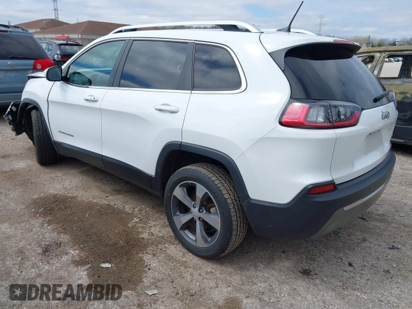 2019 Jeep Cherokee Limited with VIN 1C4PJLDB1KD387310, listed as a IAAI auction lot 42190270 with 96,635 mi miles and . Bid and sale history available at DreamBid. Image 3.
