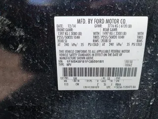 2015 Ford Explorer Limited with VIN 1FM5K8F81FGB59181, listed as a IAAI auction lot 41780752 with 149,963 mi miles and . Bid and sale history available at DreamBid. Image 9.