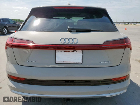 2022 Audi e-tron Premium with VIN WA1AAAGEXNB023977, listed as a Copart auction lot 53498145 with 28,494 mi miles and Salvage title. Bid and sale history available at DreamBid. Image 6.