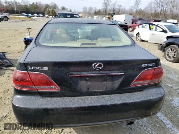 2005 Lexus ES 330 with VIN JTHBA30G355123434, listed as a Copart auction lot 46282485 with 0 mi miles and Salvage Title. Bid and sale history available at carsss.com. Image 6.