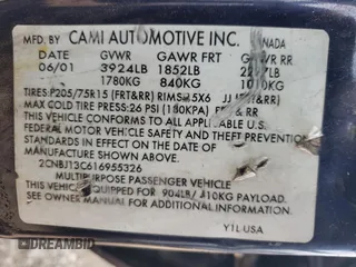 2001 Chevrolet Tracker z VIN 2CNBJ13C616955326, wystawiony jako Copart lot #64105184 z przebiegiem 138 156 mil mil oraz Tytuł czysty. Historia ofert i sprzedaży dostępna na DreamBid. Obrazek 12.