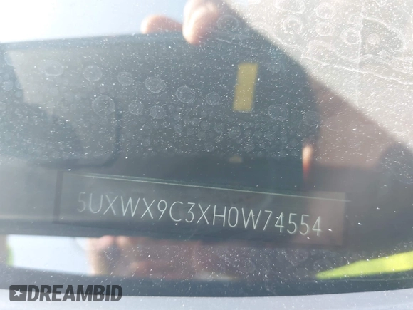 2017 BMW X3 xDrive28i with VIN 5UXWX9C3XH0W74554, listed as a IAAI auction lot 42011350 with 117,533 mi miles and . Bid and sale history available at DreamBid. Image 17.