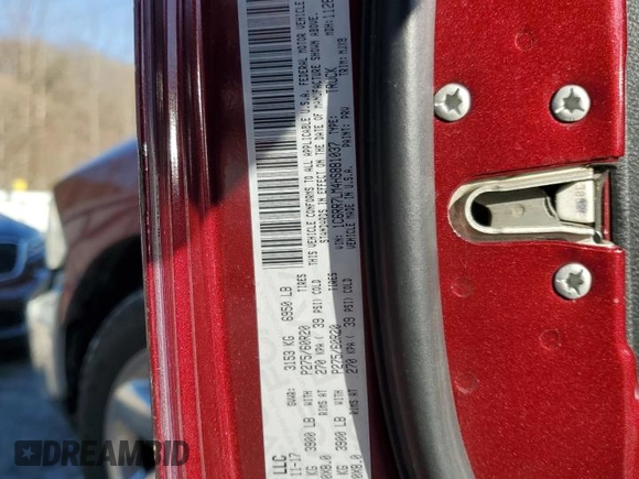 2017 Ram 1500 Big Horn with VIN 1C6RR7LM4HS881037, listed as a Copart auction lot 43781335 with 101,829 mi miles and Salvage Title. Bid and sale history available at carsss.com. Image 12.