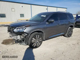 2023 Nissan Pathfinder Platinum with VIN 5N1DR3DH0PC208201, listed as a Copart auction lot 41407855 with 21,835 mi miles and Salvage Title. Bid and sale history available at carsss.com. Image 1.