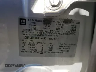 2013 Chevrolet Captiva Sport LT with VIN 3GNAL3EK4DS594380, listed as a Copart auction lot 77171654 with 134,429 mi miles and Salvage Title. Bid and sale history available at DreamBid. Image 13.