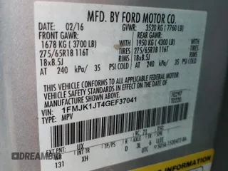 2016 Ford Expedition EL XLT with VIN 1FMJK1JT4GEF37041, listed as a Copart auction lot 71013274 with 191,447 mi miles and Salvage Title. Bid and sale history available at carsss.com. Image 13.