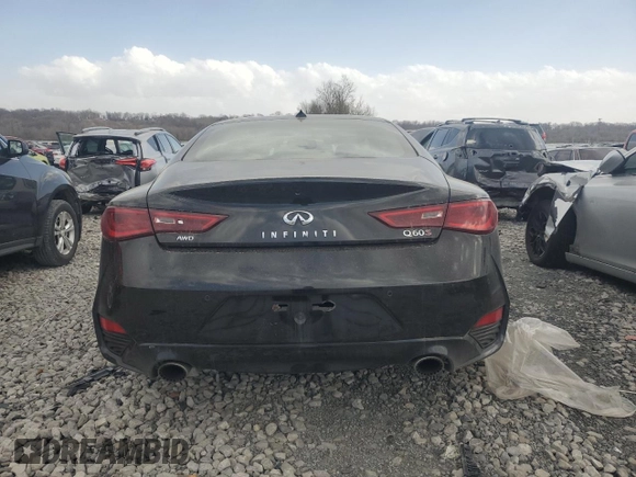 2017 Infiniti Q60 Red Sport 400 with VIN JN1FV7EL9HM701683, listed as a Copart auction lot 49708395 with 218,985 mi miles and Salvage Title. Bid and sale history available at carsss.com. Image 6.